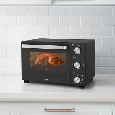 Gambar Kris Oven Toaster Duoglass 22 Liter - Hitam