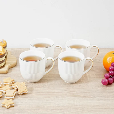 Gambar Appetite Hera Mug Porcelain 360 ml Set 4 pcs - Putih