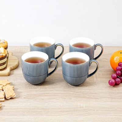 Gambar Appetite Hera Mug Porcelain 360 ml Set 4 pcs - Biru Navy