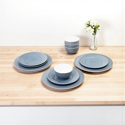 Gambar Appetite Hera Perlengkapan Makan Porcelain Set 12 pcs - Biru Navy
