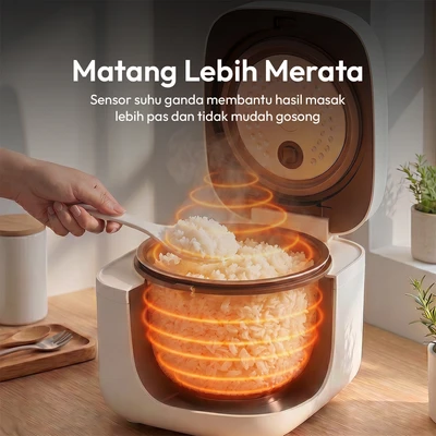 Gambar Klaz Nexora Rice Cooker 800 ml - Putih