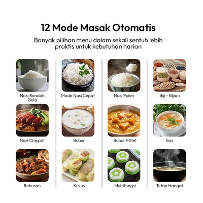Gambar Klaz Orbi Rice Cooker Low Sugar 1.2 Liter - Putih