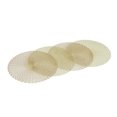 Gambar Appetite Lacer Tatakan Piring Net Round 38x38 cm 4 pcs - Gold