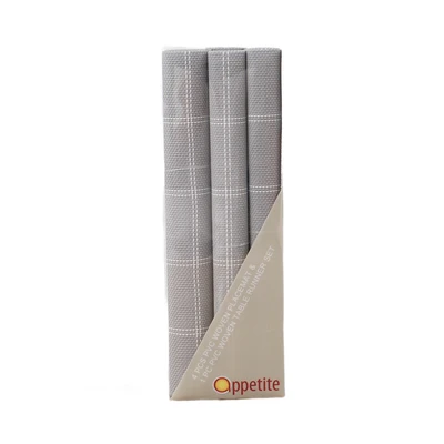 Gambar Appetite Tatakan Piring & Table Runner Woven Square 45x30 cm Set 5 pcs - Abu-Abu