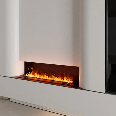 Gambar Breathe Smartset Electric Fireplace 3D Vapor Aluminium & Stainless Steel 100x24x18 cm - Hitam