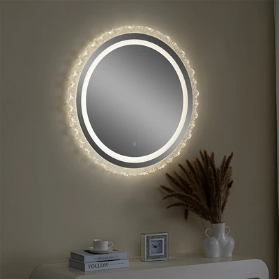 Gambar Informa Cermin Dinding Dekorasi LED MDF 80x3x80 cm - Silver