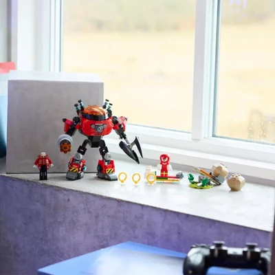 Gambar LEGO Sonic The Hedgehog Knuckles Vs Dr Eggman Egg Crusher Mech Set 350 Pcs 77005 - Mix