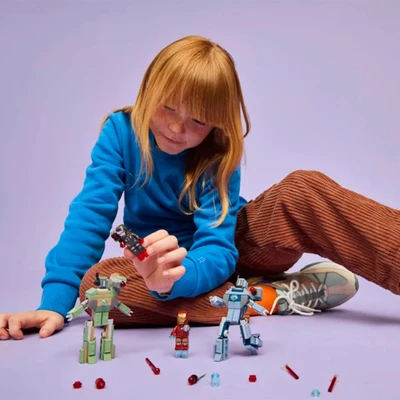 Gambar LEGO Marvel Iron Man & War Machine Vs Hammer Drones Set 204 Pcs 76320 - Mix