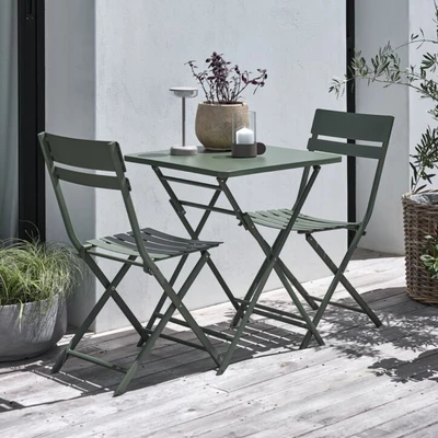 Gambar Soleil Luxa Kursi & Meja Lipat Teras Bistro Set 3 pcs - Hijau