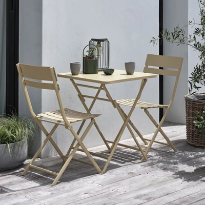 Gambar Soleil Luxa Kursi & Meja Lipat Teras Bistro Set 3 pcs - Kuning