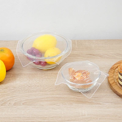 Gambar Picas Tutup Silikon Wadah Makanan Square Set 3 pcs Transparan