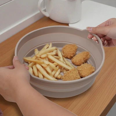 Gambar Culinart Wadah Pot Air Fryer Silikon Round 20 cm - Abu-Abu