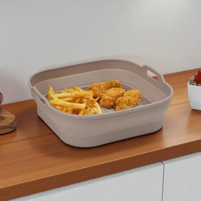 Gambar Culinart Wadah Pot Air Fryer Silikon Square 20 cm - Abu-Abu