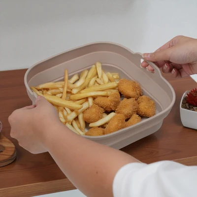 Gambar Culinart Wadah Pot Air Fryer Silikon Square 20 cm - Abu-Abu