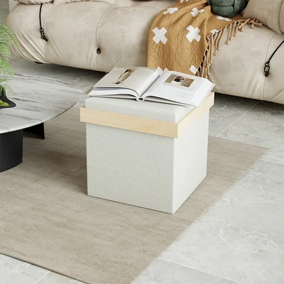 Gambar Informa Prim Bangku Ottoman Lipat - Krem Beige