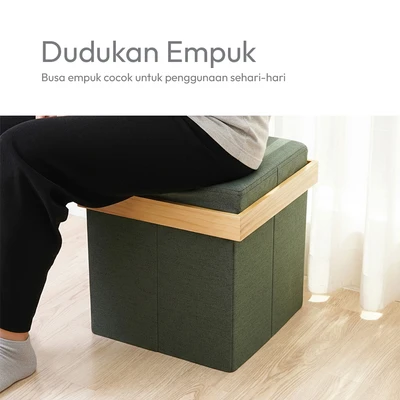 Gambar Informa Prim Bangku Ottoman Lipat - Hijau Forest