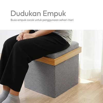 Gambar Informa Prim Bangku Ottoman Lipat - Abu-Abu