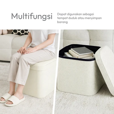 Gambar Informa Pouf Bangku Ottoman Lipat - Kuning Lemon