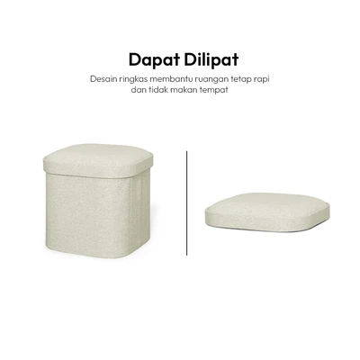 Gambar Informa Pouf Bangku Ottoman Lipat - Kuning Lemon