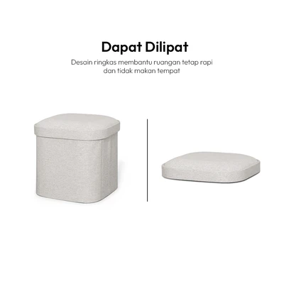 Gambar Informa Pouf Bangku Ottoman Lipat - Krem Beige