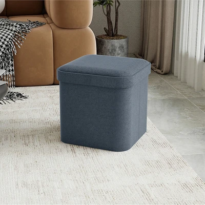 Gambar Informa Pouf Bangku Ottoman Lipat - Biru Denim