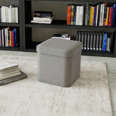 Gambar Informa Pouf Bangku Ottoman Lipat - Abu-Abu