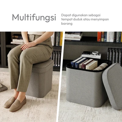 Gambar Informa Pouf Bangku Ottoman Lipat - Abu-Abu