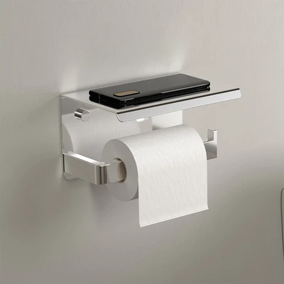Gambar Acroz Dispenser Tisu Toilet Dengan Tempat Handphone Classic Chrome