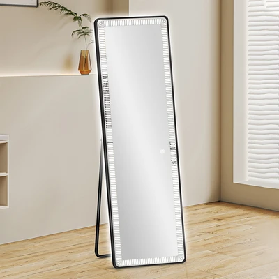 Gambar Informa Cermin Lantai LED Colorful Aluminium 40x4x150 cm - Hitam