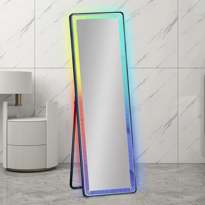 Gambar Informa Cermin Lantai LED Colorful Aluminium 40x4x150 cm - Hitam