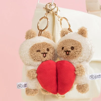 Gambar Kiddy Fun Agou Set 2 Pcs Gantungan Kunci Boneka Plush Magnetic Couple - Cokelat