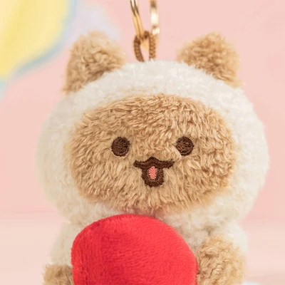 Gambar Kiddy Fun Agou Set 2 Pcs Gantungan Kunci Boneka Plush Magnetic Couple - Cokelat