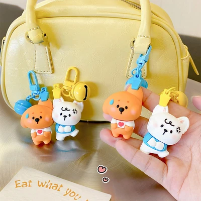 Gambar Kiddy Fun Set 2 Pcs Gantungan Kunci Poppy Planet Baby Paris - Putih/cokelat