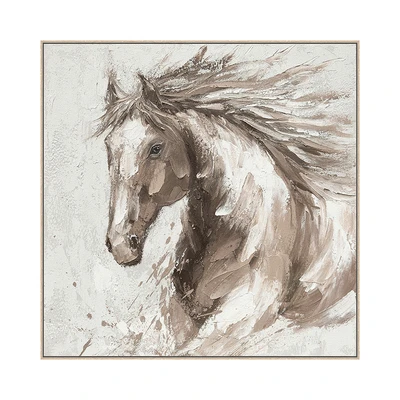 Gambar Informa Lukisan Kanvas Handmade & Print Horse 100x100 cm - Mix