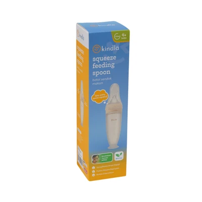 Gambar Kindla Botol Sendok Makan Bayi Squeeze Silikon 120 ml - Krem Beige