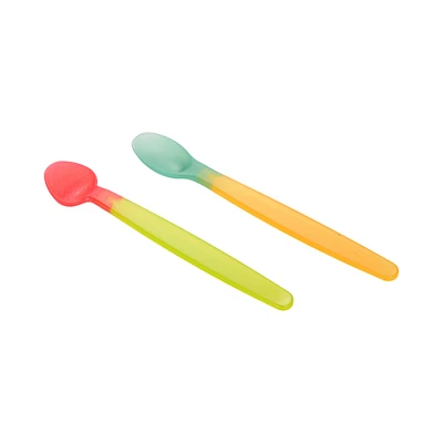 Gambar Kindla Sendok Makan Bayi Color Changing Silikon Set 2 Pcs - Mix
