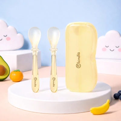 Gambar Kindla Sendok Makan Bayi PPSU Dengan Small Tip Set 2 pcs - Kuning