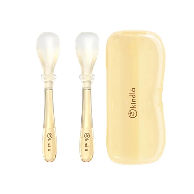 Gambar Kindla Sendok Makan Bayi PPSU Dengan Small Tip Set 2 pcs - Kuning