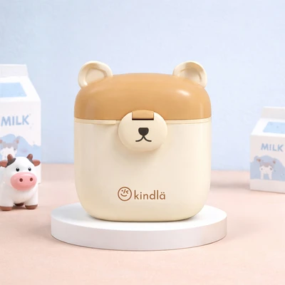 Gambar Kindla Wadah Susu Bubuk Bear 440 ml - Cokelat