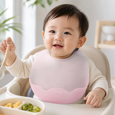 Gambar Kindla Celemek Makan Bayi Silikon Little Meal Plain Random