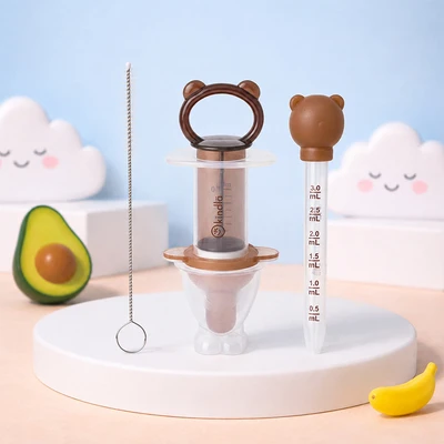 Gambar Kindla Set Pipet Obat Bayi 2 in 1 Medbuddy Transparan - Cokelat