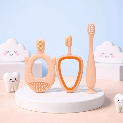 Gambar Kindla Sikat Gigi Training Bayi Silikon Set 3 pcs Random