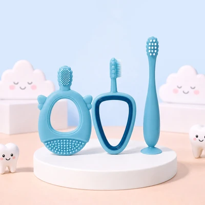Gambar Kindla Sikat Gigi Training Bayi Silikon Set 3 pcs Random