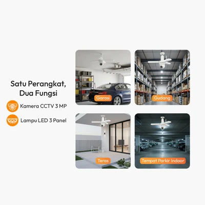 Gambar Krisbow Sync Smart Ip Camera Wifi Bulb Ptz Dengan Lighting - Putih