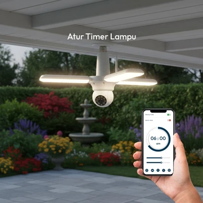 Gambar Krisbow Sync Smart Ip Camera Wifi Bulb Ptz Dengan Lighting - Putih