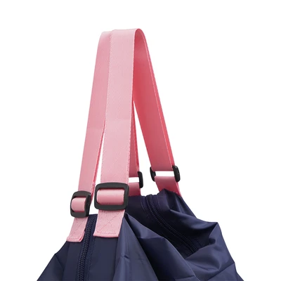 Gambar THYS Tas Belanja Lipat Roll Medium Serbaguna - Biru Navy/Pink