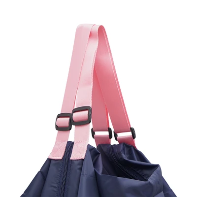 Gambar THYS Tas Belanja Lipat Roll Large Serbaguna - Biru Navy/Pink