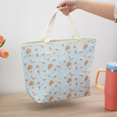 Gambar Ataru 43x30 cm Tas Bekal Makanan Thermal Bear - Biru