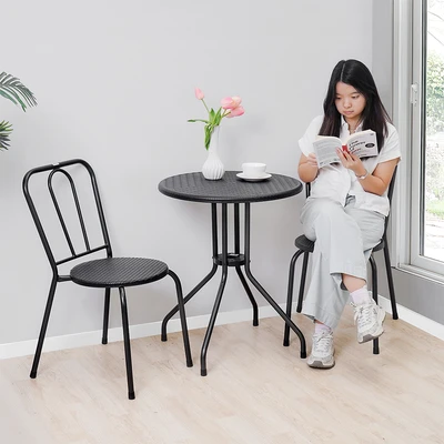 Gambar Soleil Nara Kursi & Meja Teras Set 3 pcs - Hitam