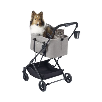 Gambar Ibiyaya Travois Stroller Hewan 3 Lipat - Abu-abu
